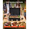 Gas Griddle, 2 Burner Tabletop Griddle, 22 inch Portable Griddles Propane with Lid, Oil Drain Hole & Oil Collection Tray