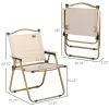 Folding Camping Chairs Set of 2 Lightweight Portable Armchairs for Outdoor Festivals Fishing Beach Khaki