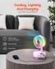 VEVOR 8 inch Portable Foldable Rechargeable Oscillating Fan, 3-in-1 Battery Operated with Remote Control, Quiet Desk/Table Pedestal Fan, 8 Speeds