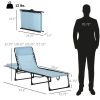 Folding Chaise Lounge Chair, 4-Position Reclining, Breathable Mesh Seat, Outdoor Sun Tanning Chair for Beach, Yard, Patio, Blue