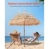 Tiki Umbrella, 6.5 ft Thatched Patio Umbrella with Tilt, Hawaiian Style Beach Parasol with Durable PP Thatch and 8 Metal Ribs