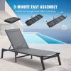 Chaise Lounge Chair Outdoor, Aluminum Patio Lounge Chair with Adjustable 5-Position