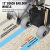 Beach Dolly with Big Wheels for Sand, 29.9" x 15.4" Cargo Deck, w/ 12" Balloon Wheels