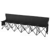 Portable Folding Bench, 6 Seat Foldable Soccer Bench with Side Pockets and Carrying Bag, Lightweight Sideline Seating with Back Rest for Football