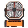 Portable Fan Rechargeable 9 inch, Battery Powered Fan with LED Lantern, 4 Speeds Adjustable & 45°/90°Automatic Swivel & Timer