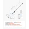 Leaf Rake, 18 Metal Tines, Adjustable Garden Rake for Lawns with 7.7-17.1 Inch Head & 32.3-55.6 Inch Long Handle