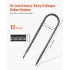 Rebar Stakes, 10-Inch, Heavy-Duty 0.32 in Diameter U Shape, Galvanized Steel Ground Anchors with Chisel Point End & Rust-Resistant Coating