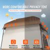 Camping Shower Tent, 66" x 66" x 87" 1 Room Oversize Outdoor Portable Shelter, Privacy Tent with Detachable Top, Pockets, Hanging Rope and Clothesline