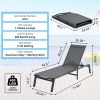 Chaise Lounge Chair Outdoor, Aluminum Patio Lounge Chair with Adjustable 5-Position