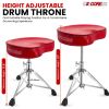 5Core Drum Throne Padded Guitar Stool Saddle Drummer Seat for Adults & Kids