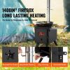 Wood Stove, 86 inch, Alloy Steel Camping Tent Stove, Portable Wood Burning Stove with Chimney Pipes & Gloves