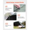 Vehicle Awning, Large 10' x 7' Shade Coverage Car Side Awning, PU2000mm UV50+ Car Awning with Extended Side Canopies and Portable Storage Bag