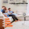 8 Inch Foldable Oscillating Standing Fan with Remote Control, 4 Speed Adjustable Portable Desk Quiet Fan, 7200mah Rechargeable USB Small Fan