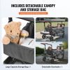 Wagon Stroller for 2 Kids, Push Pull Quad Collapsible Stroller with Adjustable Handle, Encircling Harness Removable Canopy, 4 Wheels w/ Brakes