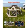 Pop up Gazebo Screen Tent, 15 x 15 ft, 13-Sided Spherical Camping Canopy Tent with Removable Top & Carry Bag, Quick-Set & Bite-Proof