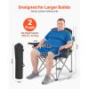 Oversized Camping Chairs, 450 lbs Heavy Duty Support, Portable Folding Camp Chairs with Padded Backrest & Armrests, Cup Holder & Side Pocket
