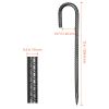 Rebar Stakes, 12-Inch, Heavy-Duty 0.4 in Diameter J Hook, Galvanized Steel Ground Anchors with Chisel Point End & Rust-Resistant Coating