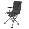 Hunting Chair, 360° Silent Swivel, Foldable Portable Blind Chair, Heavy-Duty Steel Frame Ground Stool Seat, with Armrests, Adjustable Carry Strap