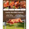 Rotisserie Grill, AC120V 8 Level Height Electric Rotisserie Grill Kit, BBQ Grills Rotisseries Kit with 88 lbs Load Capacity, 38W Motor