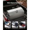Heavy Duty Aluminum Truck Bed Tool Box, Stripes Plated Tool Box with Side Handle and T-Lock Keys, Storage Toolbox Chest Organizer for Trailer, Pickup