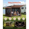 Pop up Gazebo Screen Tent, 12 x 12 ft Large 6-Sided Camping Canopy Tent with Removable Top & Carry Bag, Quick-Set & Bite-Proof