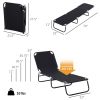 Folding Chaise Lounge Pool Chairs, Outdoor Sun Tanning Chairs with 5-Level Reclining Back, Steel Frame for Beach, Yard, Patio, Black