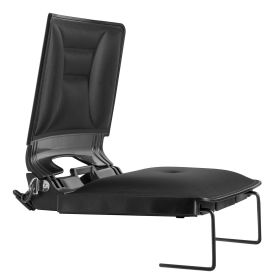 Stadium Seat, Folding Bleacher Chair with Back Support and Thick Cushion, Padded Stadium Seat for Bleacher Includes Shoulder Strap, Hooks, Cup Holder (Style: 1 Pc-Black, With Armrests (Yes/No): Without Armrest)