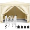 10'x10' EZ Pop Up Canopy Outdoor Portable Party Folding Tent with Removable Sidewalls + Carry Bag + 4pcs Weight Bag