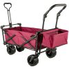 Extra Large Collapsible Garden Cart with Removable Canopy, Folding Wagon Utility Carts with Wheels and Rear Storage, Wagon Cart for Garden, Camping