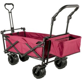 Extra Large Collapsible Garden Cart with Removable Canopy, Folding Wagon Utility Carts with Wheels and Rear Storage, Wagon Cart for Garden, Camping (Default: Default)