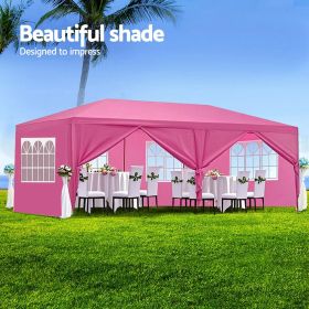 10'x10'20'30' Party Canopy Tent Outdoor Gazebo Pavilion Event w/ Removable Walls (size: 10'x20' with 6 Walls-Pink)
