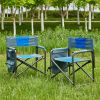 2-piece Padded Folding Outdoor Chair with Storage Pockets,Lightweight Oversized Directors Chair for indoor, Outdoor Camping, Picnics and Fishing