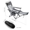 Reclining Camping Chair, 4 Adjustable Positions, Portable Folding Lounger for Adults, Mesh Beach Chair with Headrest & Foot Rest, Supports 220 lbs